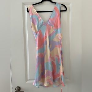 Audrey vintage slip dress- Pastel Wave